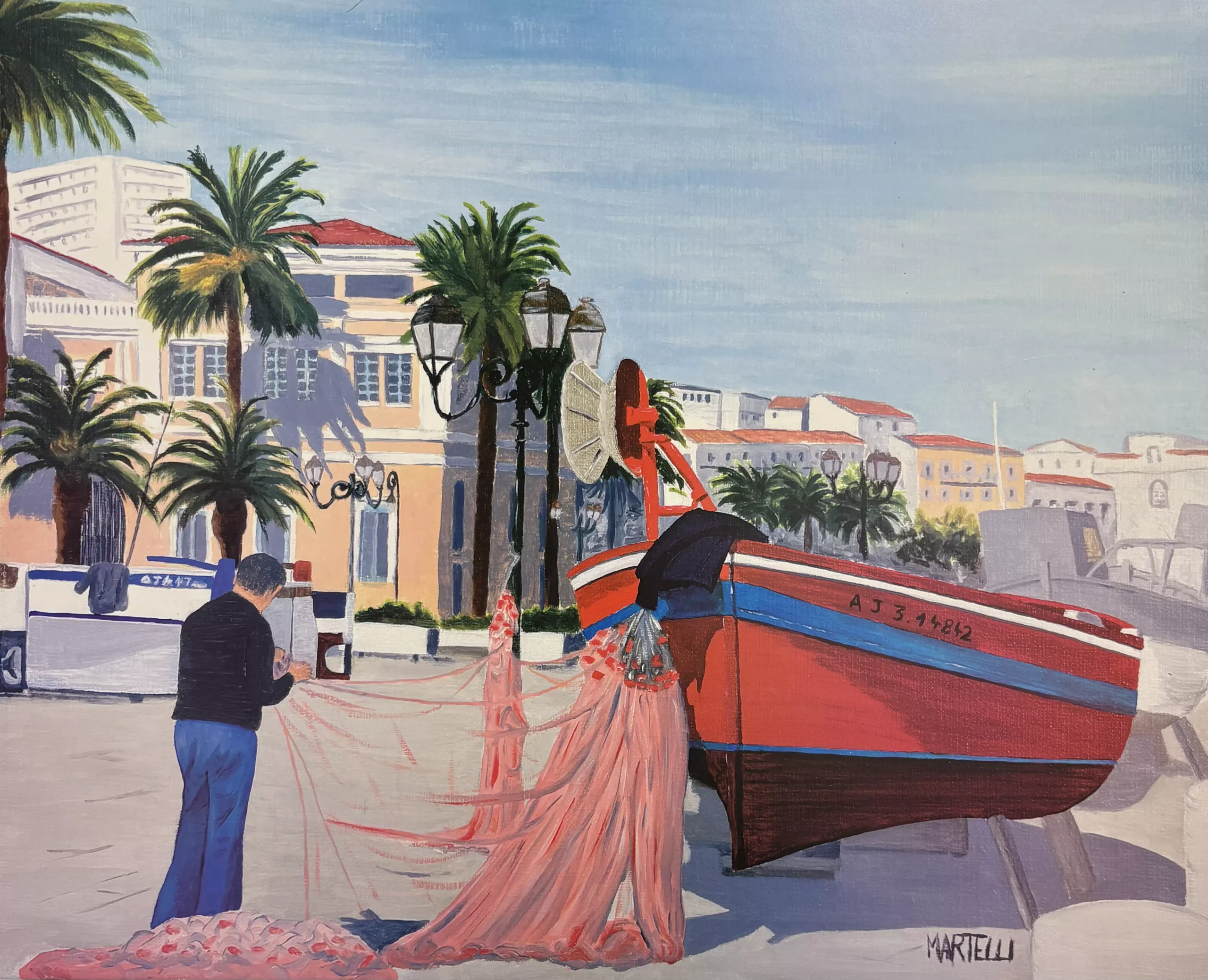 Pêcheur devant la Mairie d'Ajaccio